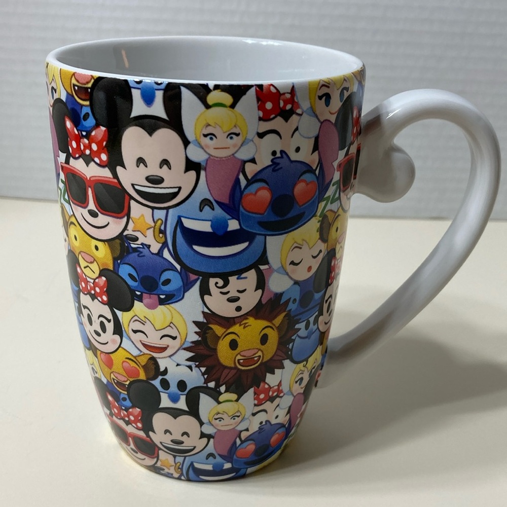 Disney Pixar Mickey Mouse Tinkerbell & Other Fun Characters Emoji Mug Cup